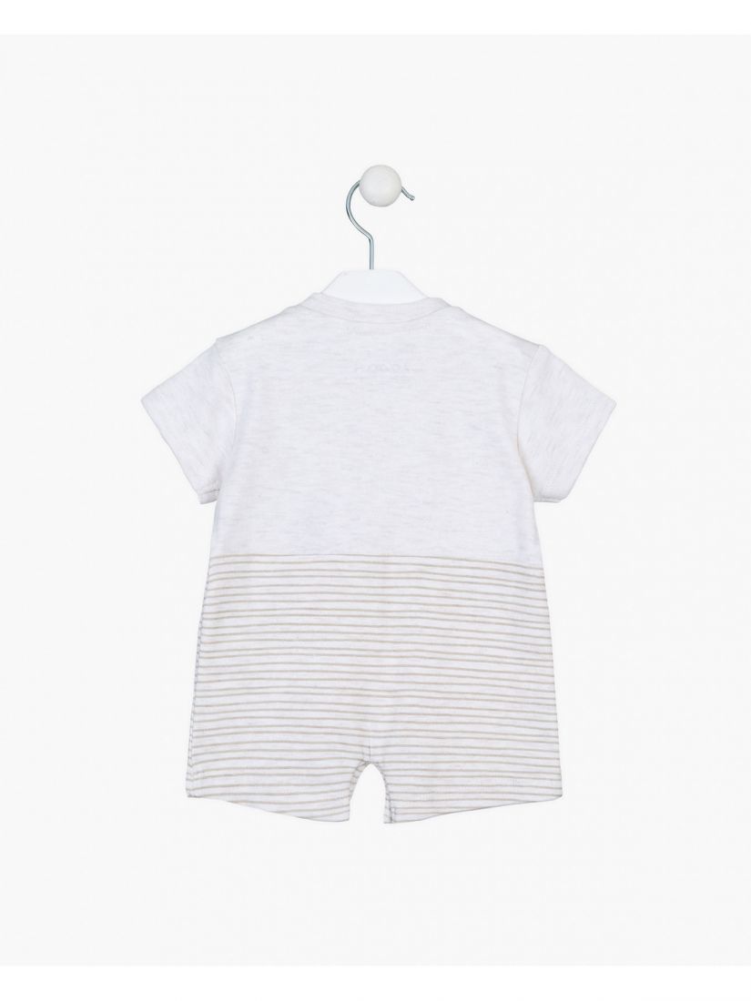 Ολόσωμο φορμάκι σορτς με print love my planet και θήκη μπεζ