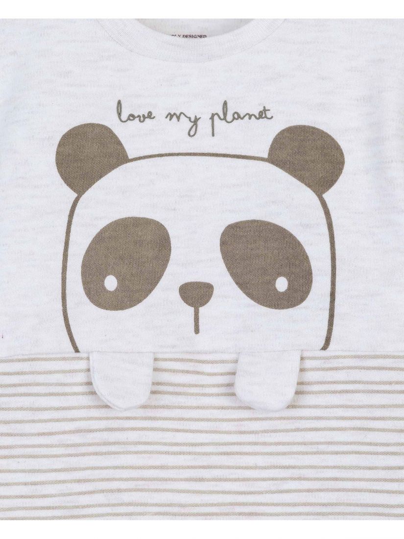 Ολόσωμο φορμάκι σορτς με print love my planet και θήκη μπεζ