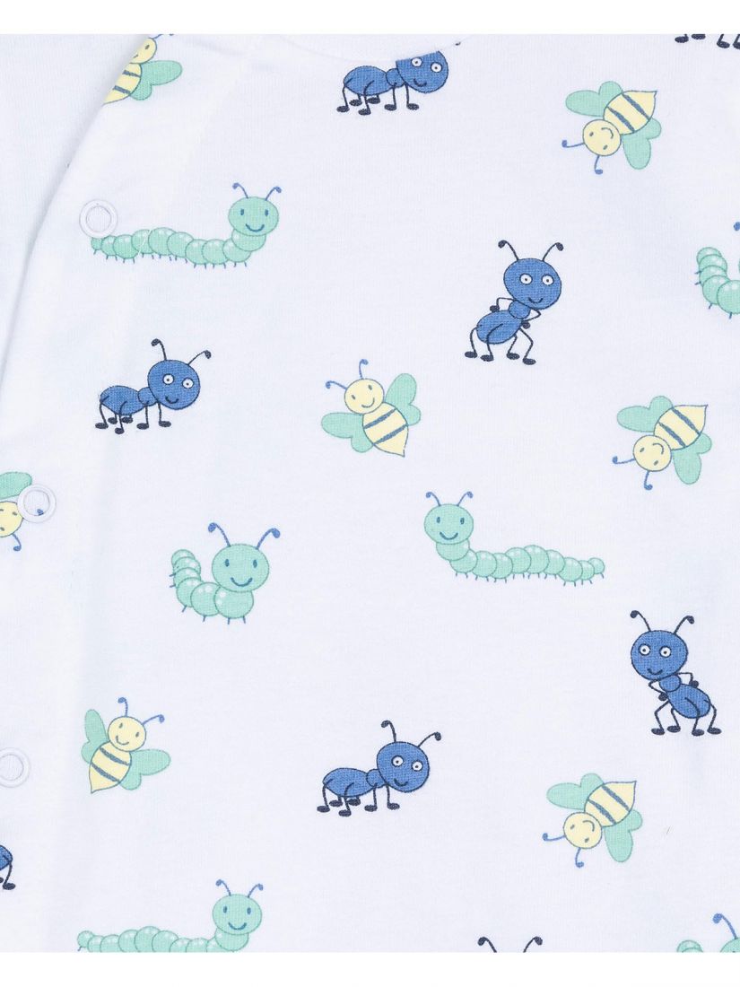 Ολόσωμο φορμάκι βαμβακερό με εμπριμέ print bugs adventure και θήκη λευκό
