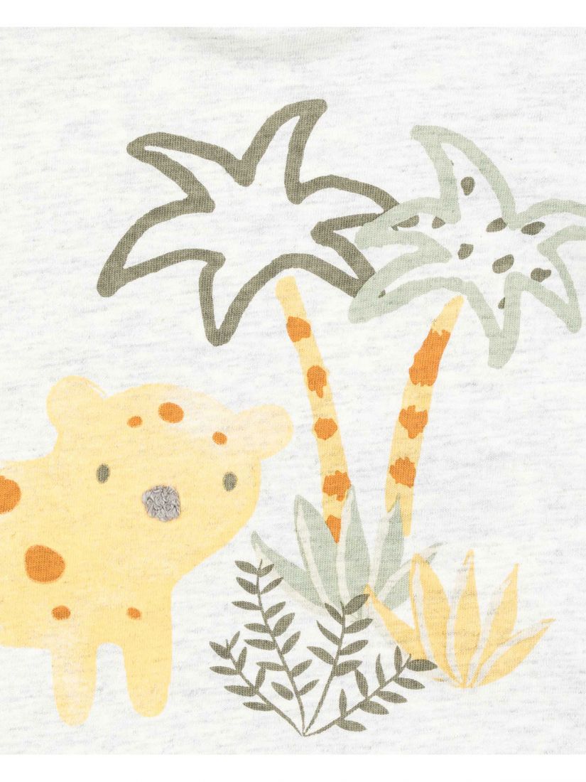 Σετ βρεφικό βαμβακερό με μονόχρωμο σορτς και print jungle μουσταρδί