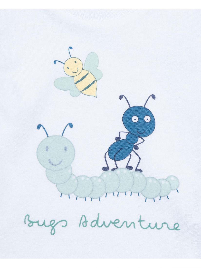 Σετ βρεφικό με ριπ σορτς και print bug adventure πράσινο