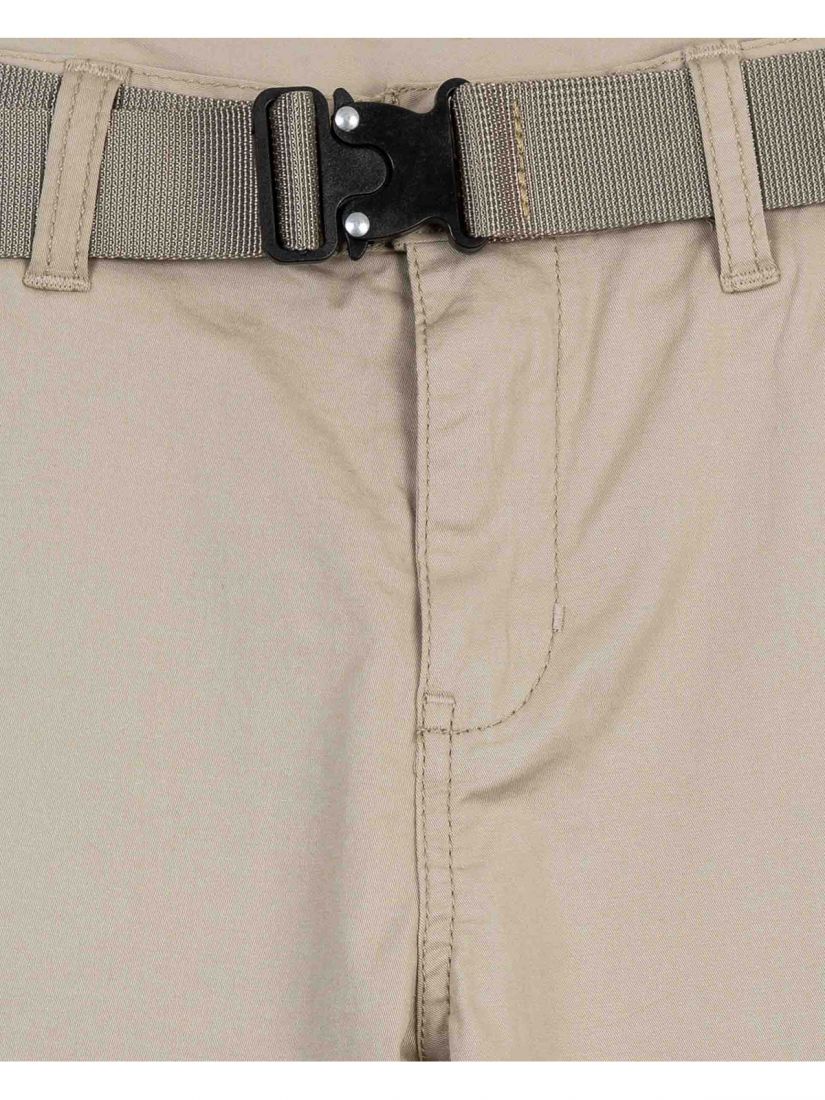 Παντελόνι μονόχρωμο καλοκαιρινό με τσέπες και ζώνη  μπεζ
