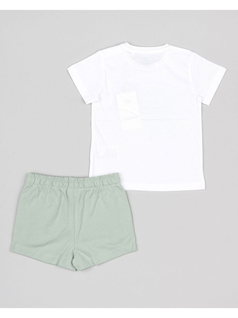 Σετ βαμβακερό μπλούζα και βερμούδα με print fun in the jungle μέντα