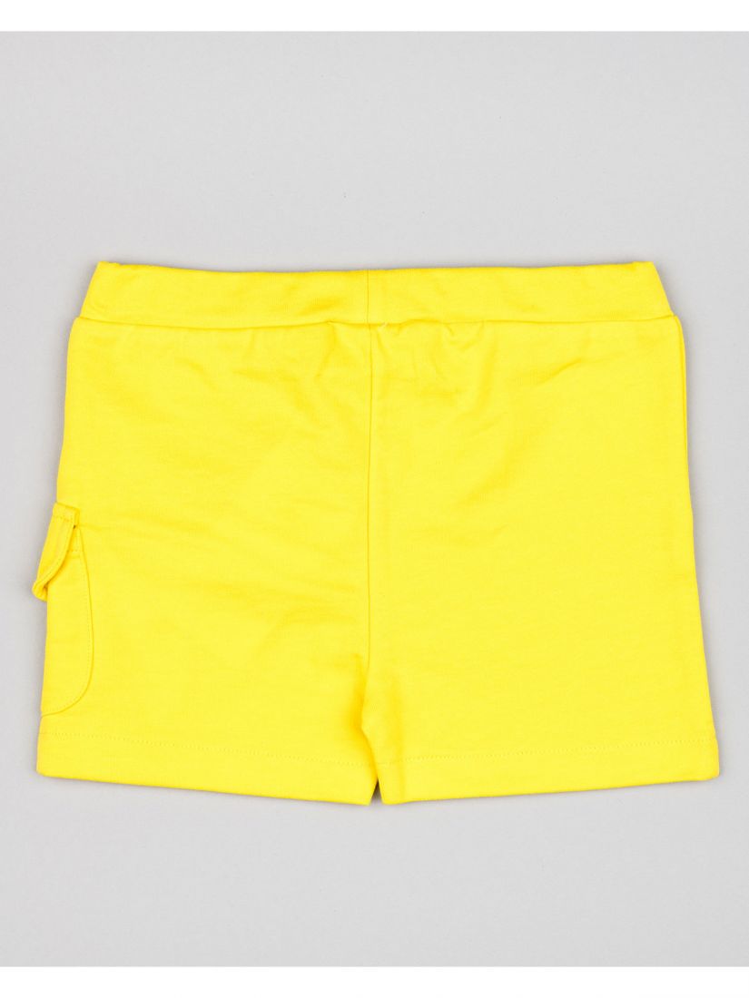 Σετ βαμβακερό μπλούζα και βερμούδα με τσέπες και print the favorite beach κίτρινο