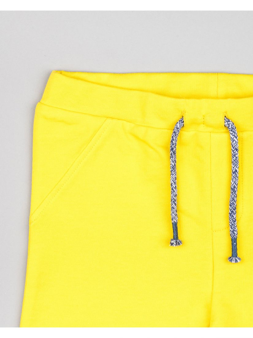 Σετ βαμβακερό μπλούζα και βερμούδα με τσέπες και print the favorite beach κίτρινο