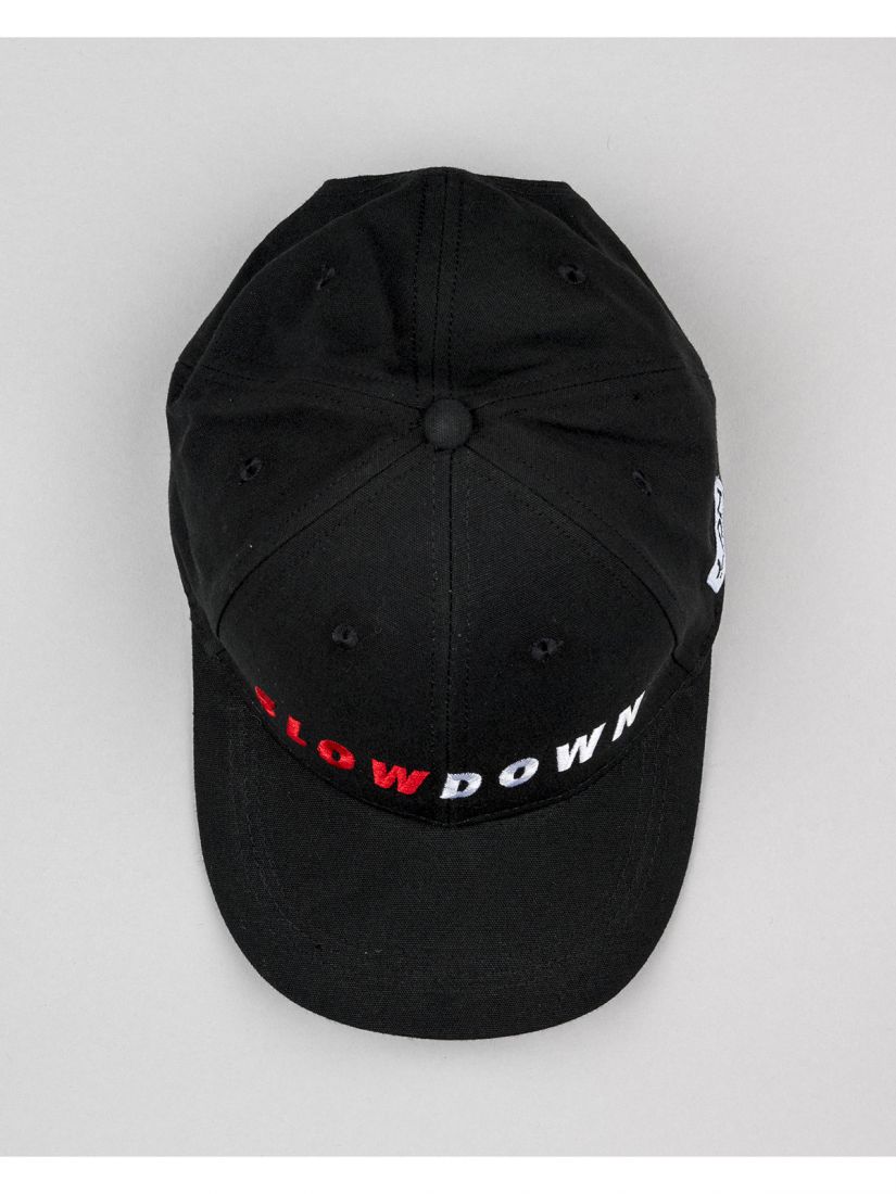 Καπέλο jockey βαμβακερό με print slow down μαύρο