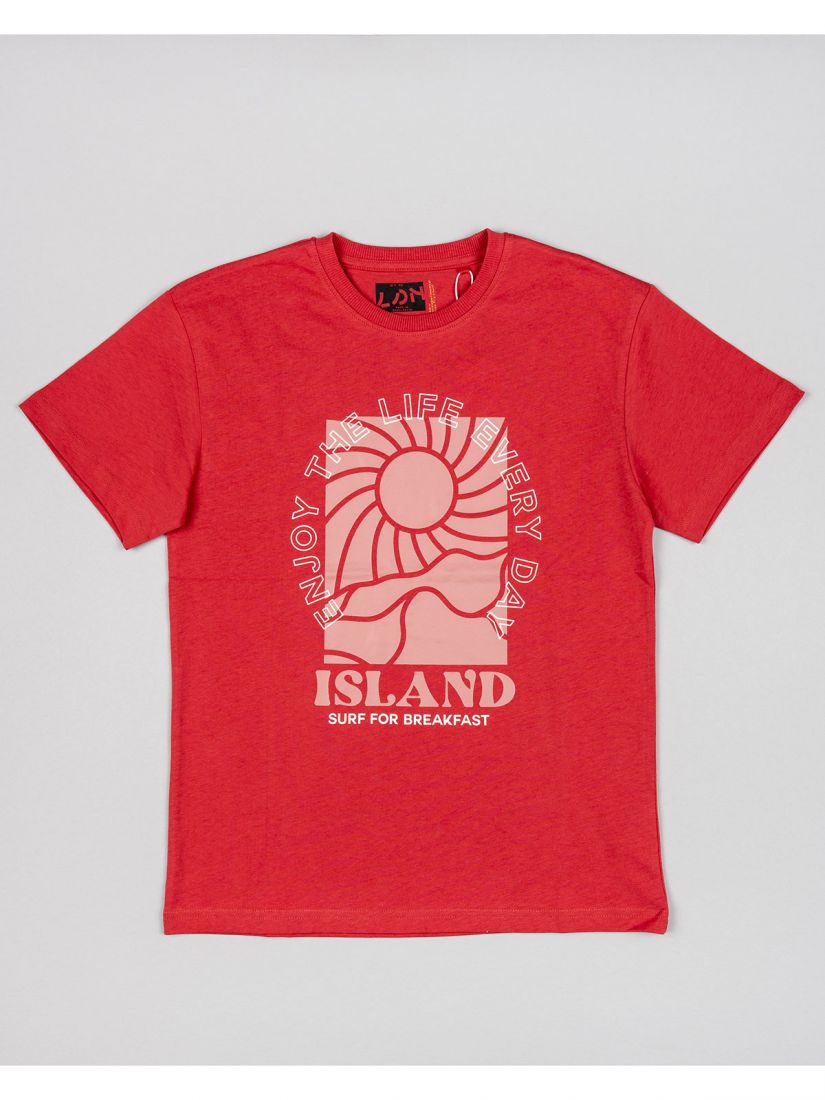 Μπλούζα βαμβακερή με print Let's get lost in California εκάι