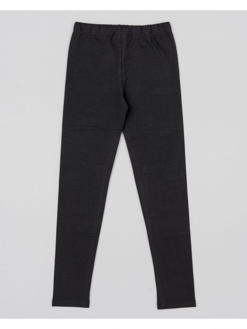 Παντελονοκολάν βαμβακερό μονόχρωμο με λάστιχο στη μέση μαύρο