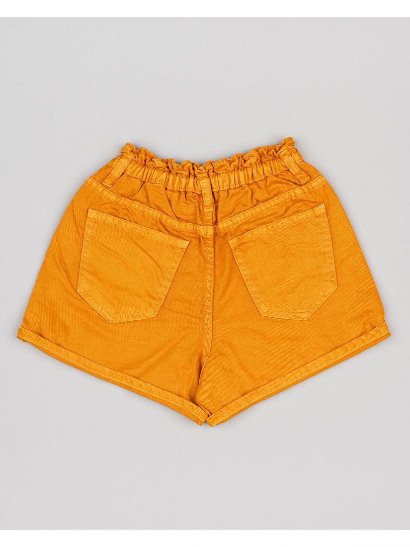 Σορτς ψηλόμεσο τζιν μονόχρωμο με ρεβέρ εκάι