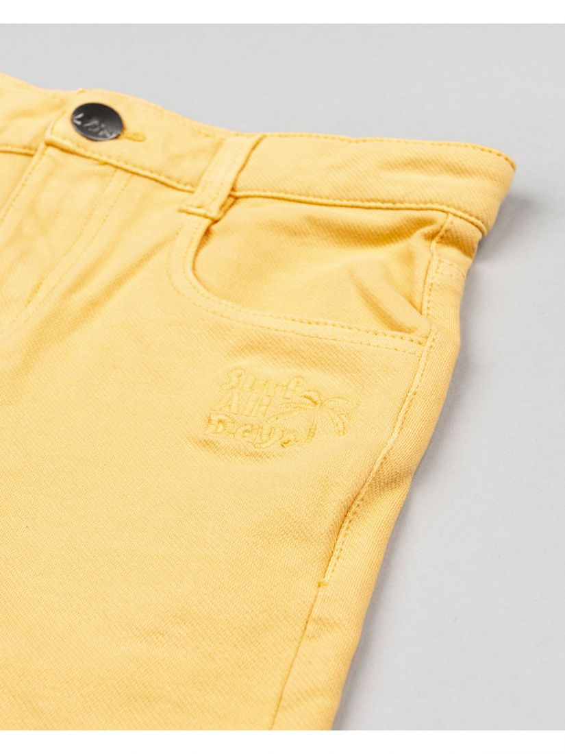 Βερμούδα τζιν βαμβακερή πεντάτσεπη μονόχρωμη  πορτοκαλί