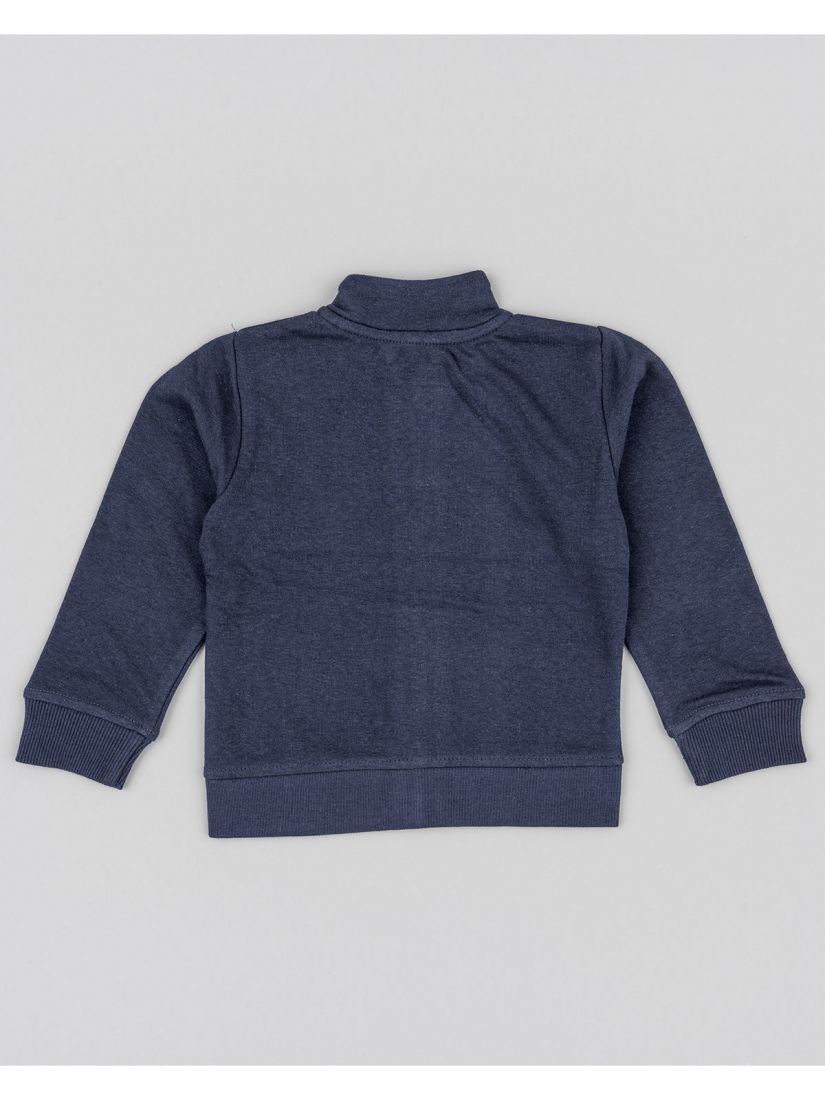 Ζακέτα λεπτή βαμβακερή μονόχρωμη με print κερασάκια μπλε