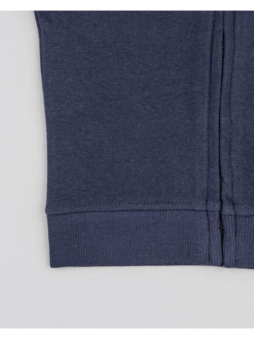 Ζακέτα λεπτή βαμβακερή μονόχρωμη με print κερασάκια μπλε