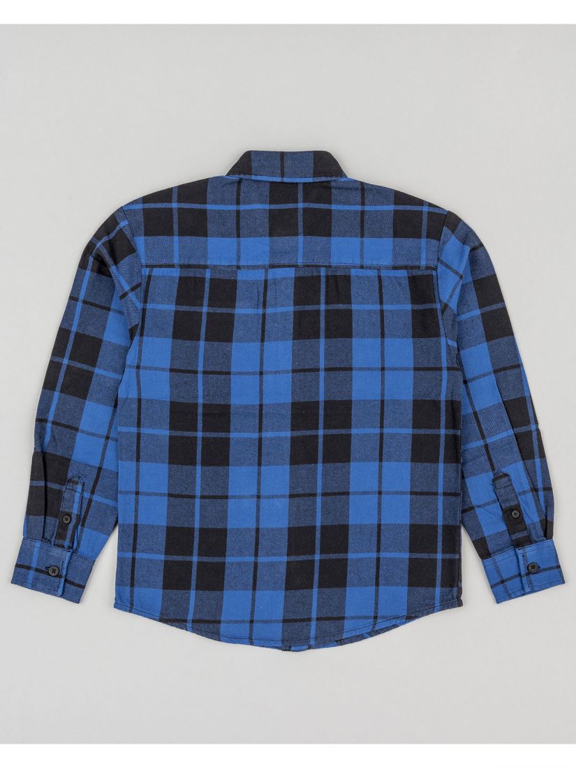 Πουκάμισο flannel καρώ με τσέπη SPACE Losan Try μπλε