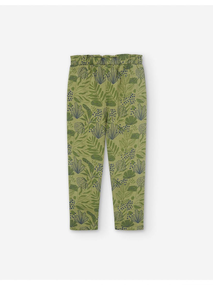 Παντελόνι με fleece επένδυση τύπου σαλβάρι και tropical print χακί