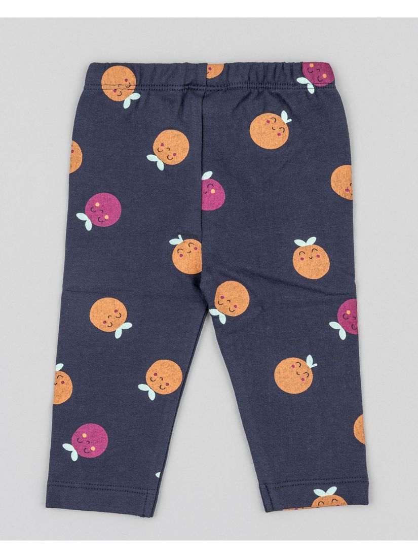 Σετ βρεφικό με print food market και κολάν με ζεστή επένδυση φούξια