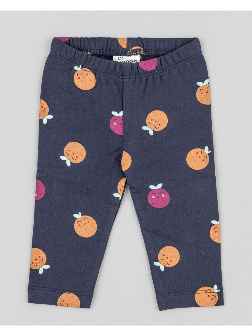 Σετ βρεφικό με print food market και κολάν με ζεστή επένδυση φούξια