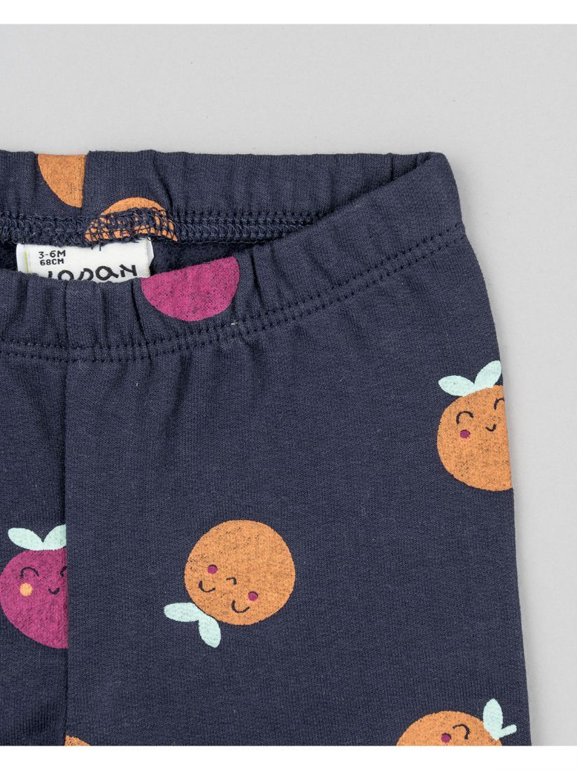 Σετ βρεφικό με print food market και κολάν με ζεστή επένδυση φούξια