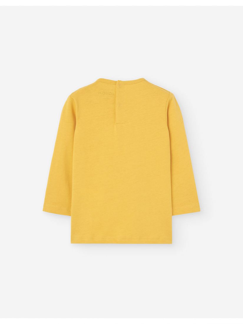 Μπλούζα βαμβακερή μακρυμάνικη με print ζωάκια κίτρινο