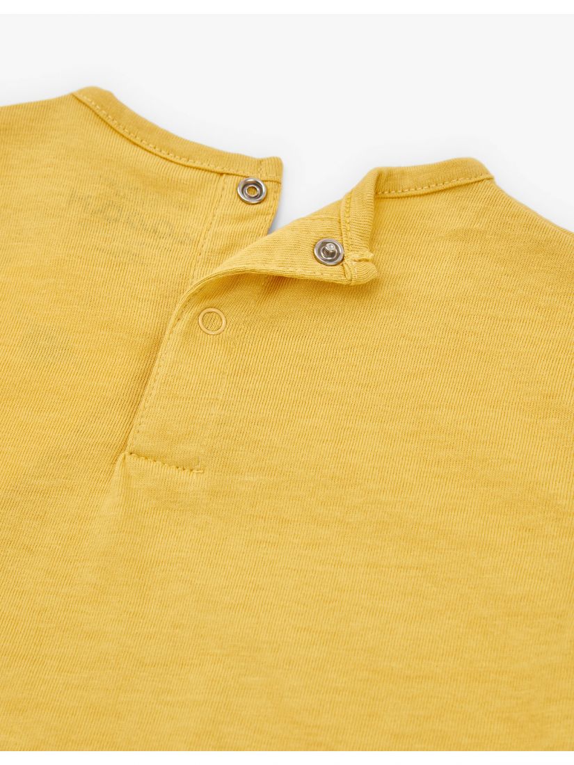 Μπλούζα βαμβακερή μακρυμάνικη με print ζωάκια κίτρινο