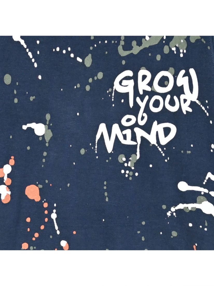 Μπλούζα μακρυμάνικη με print grow your mind μπλε
