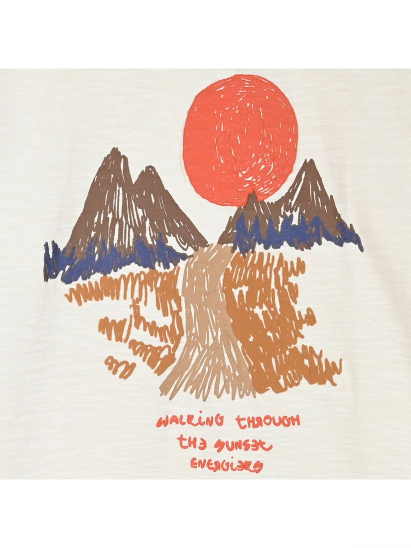 Μπλούζα μακρυμάνικη με print sunset in the mountains μπεζ