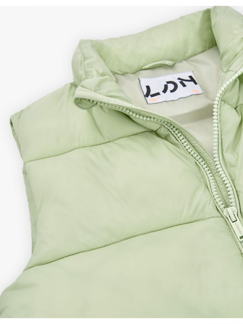 Μπουφάν γιλέκο καπιτονέ μονόχρωμο LSN TRY  μέντα