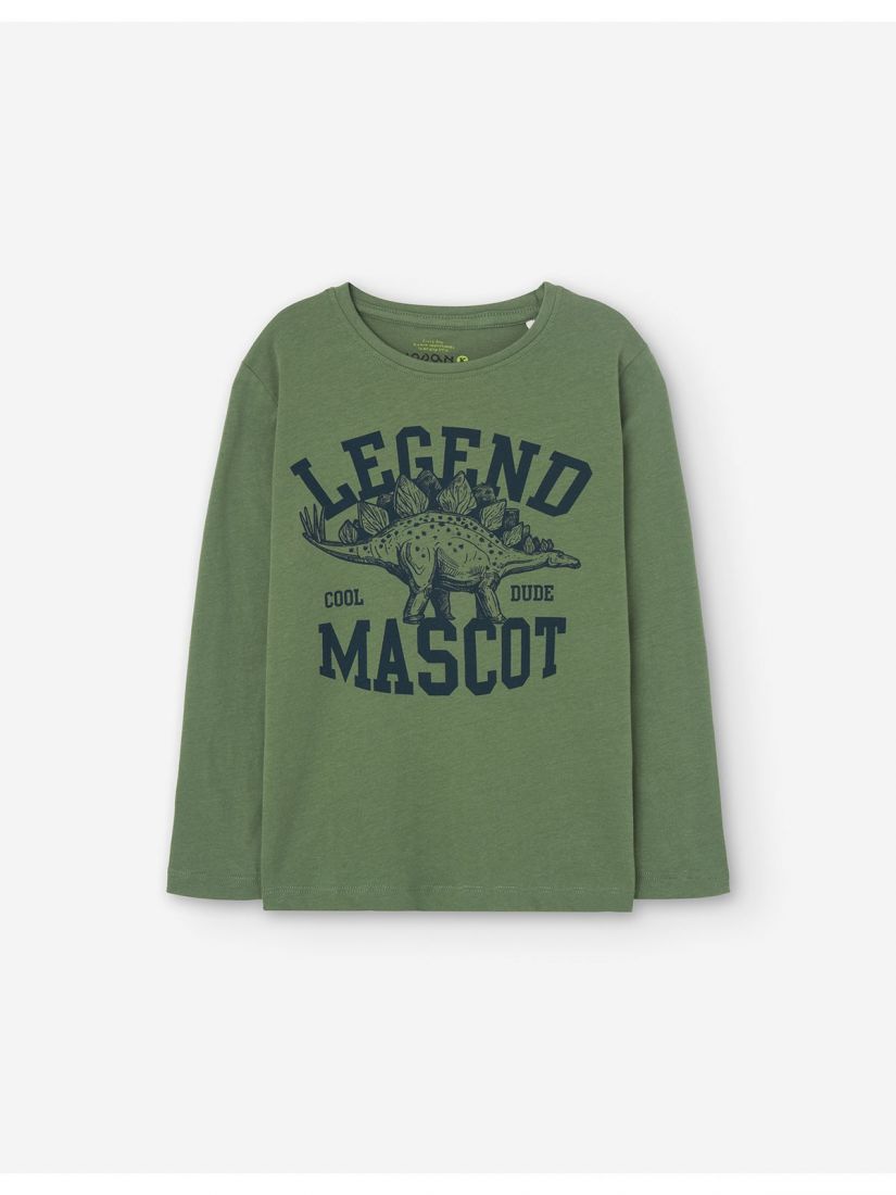 Μπλούζα μακρυμάνικη με print δεινόσαυροι πράσινο