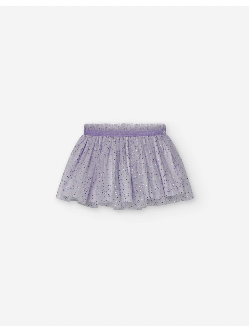 Φούστα βρεφική tutu με glitter στη μέση και αστεράκια  λιλά