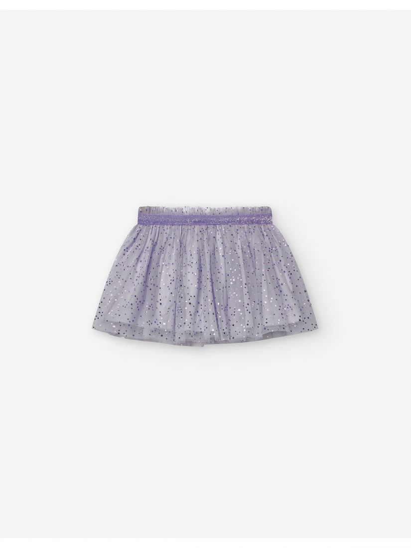 Φούστα βρεφική tutu με glitter στη μέση και αστεράκια  λιλά