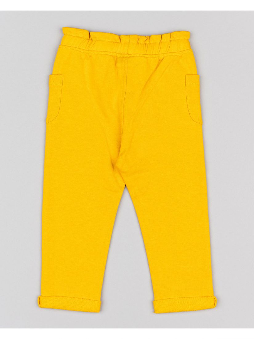 Παντελόνι βρεφικό βαμβακερό buggy με τσέπες και ελαστική μέση  μουσταρδί