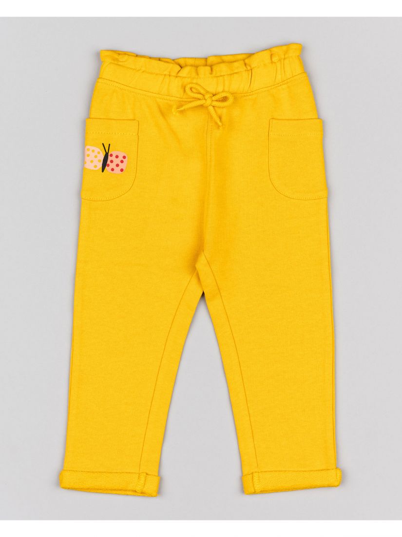 Παντελόνι βρεφικό βαμβακερό buggy με τσέπες και ελαστική μέση  μουσταρδί