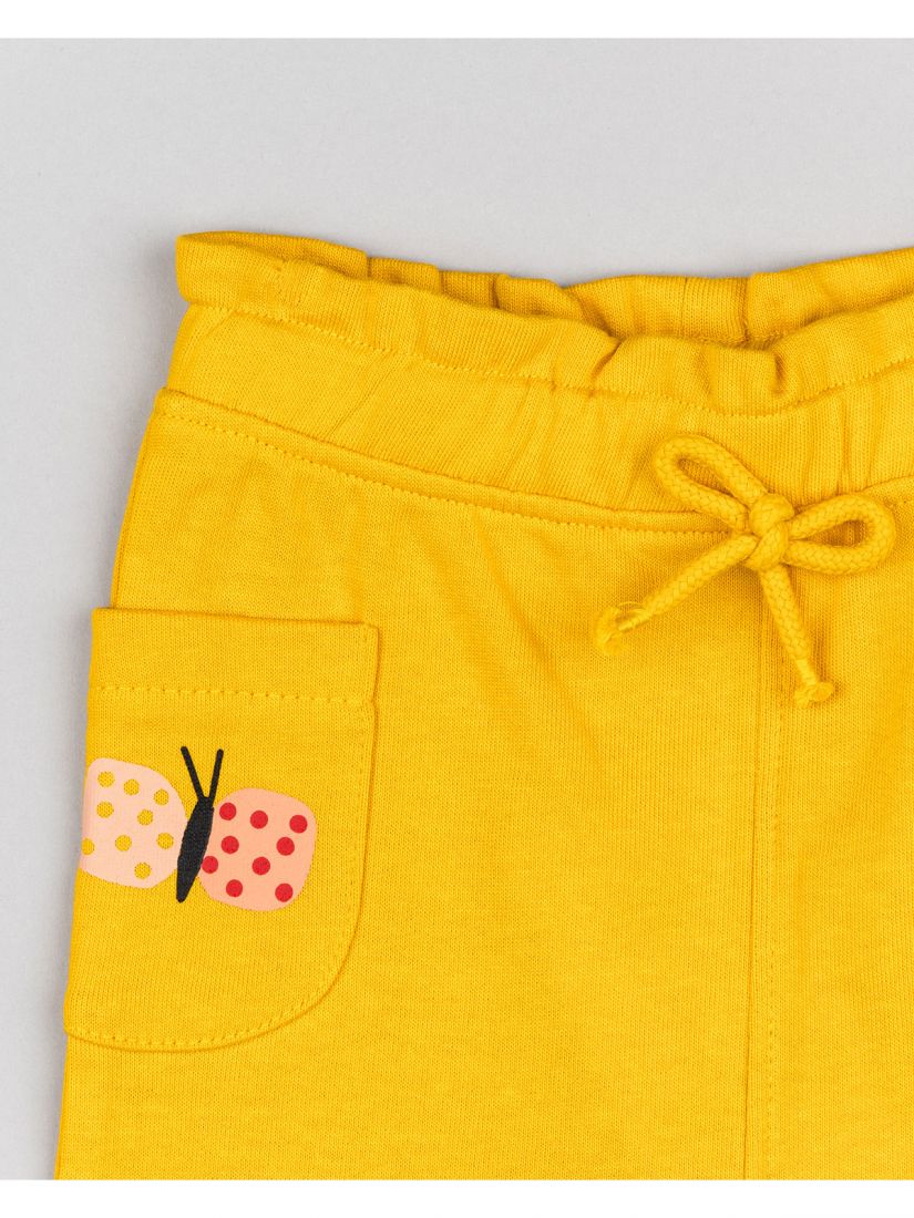 Παντελόνι βρεφικό βαμβακερό buggy με τσέπες και ελαστική μέση  μουσταρδί