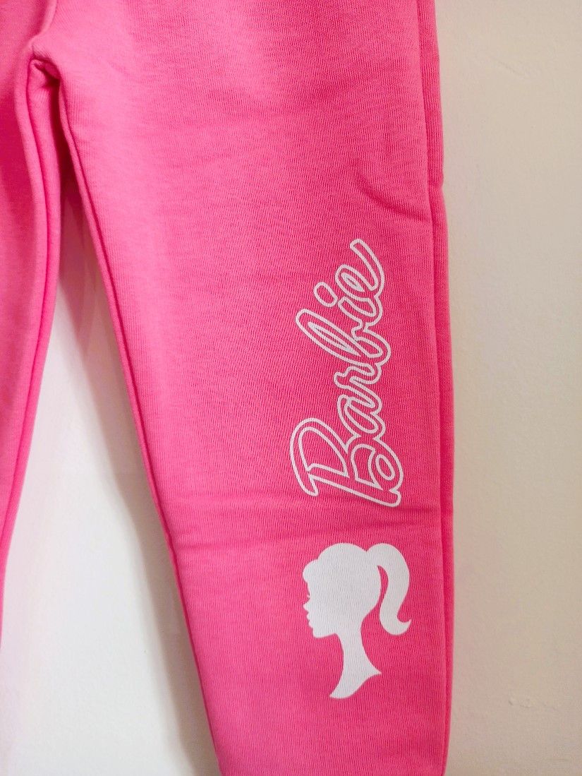 Σετ φόρμα με ζεστή επένδυση και print Barbie ελληνικής ραφής φούξια
