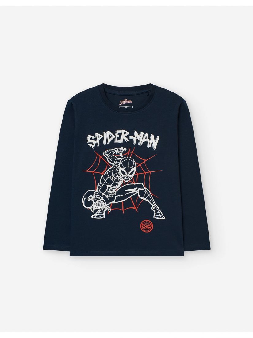 Μπλούζα Marvel μακρυμάνικη βαμβακερή με print Spiderman μπλε