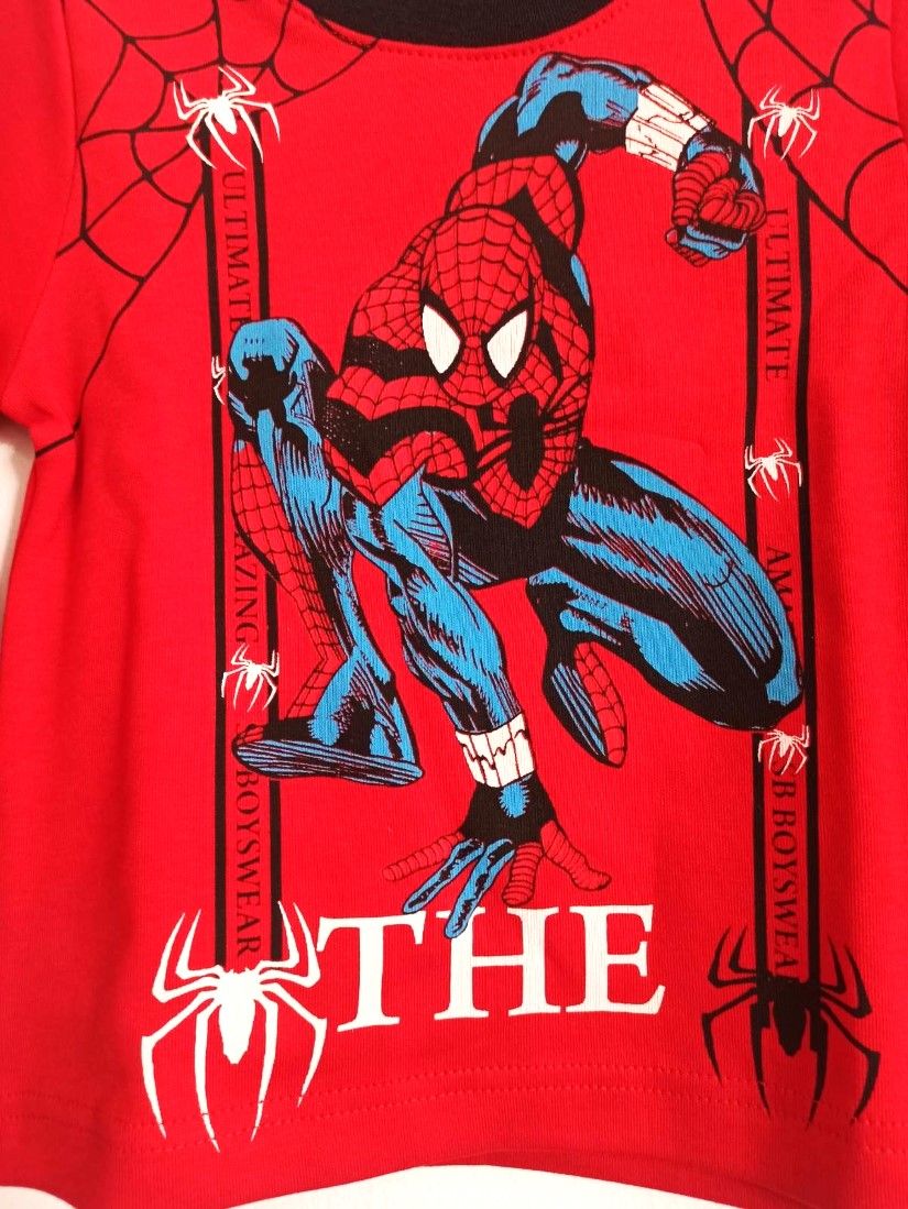 Σετ πυτζάμα Spiderman βαμβακερή ελληνικής ραφής κόκκινο