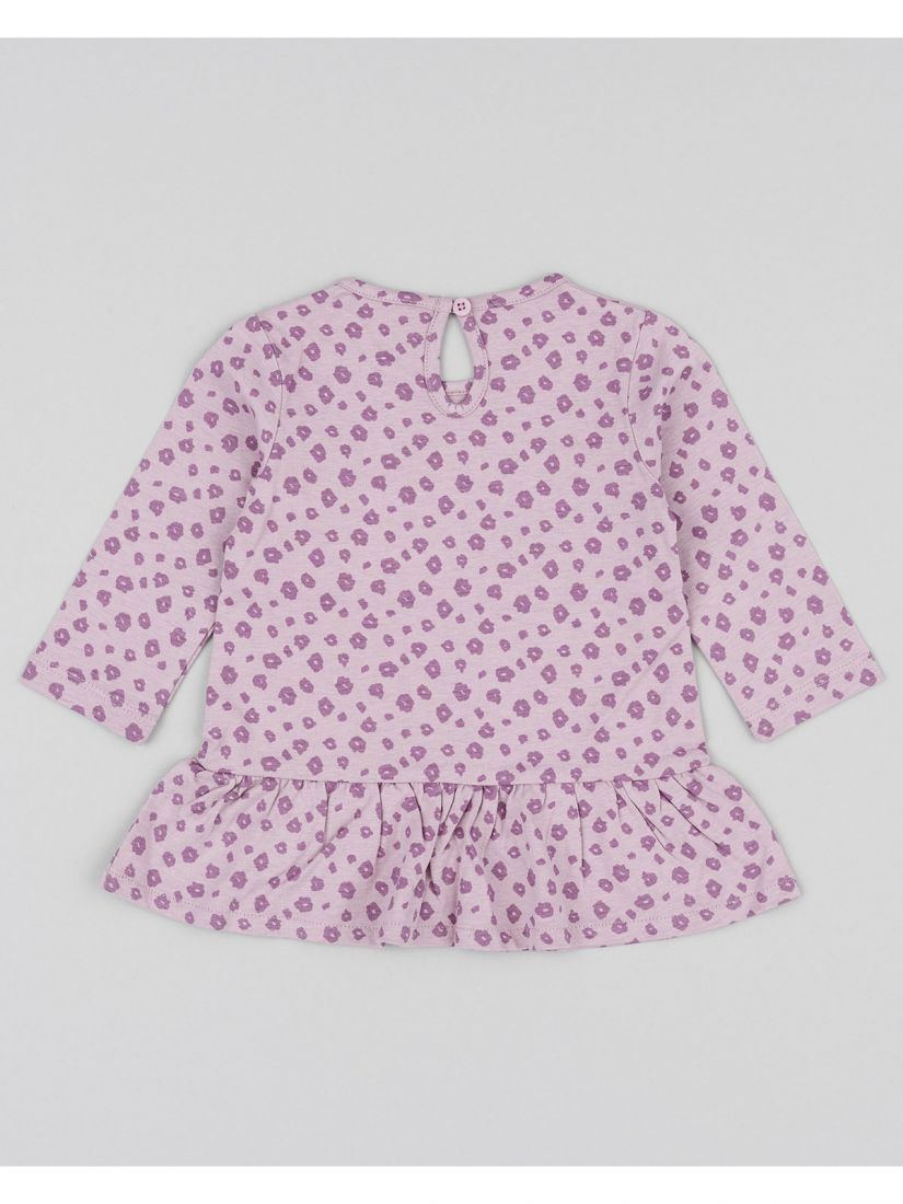Φόρεμα βρεφικό animal print με quote 'cute about you' λιλά