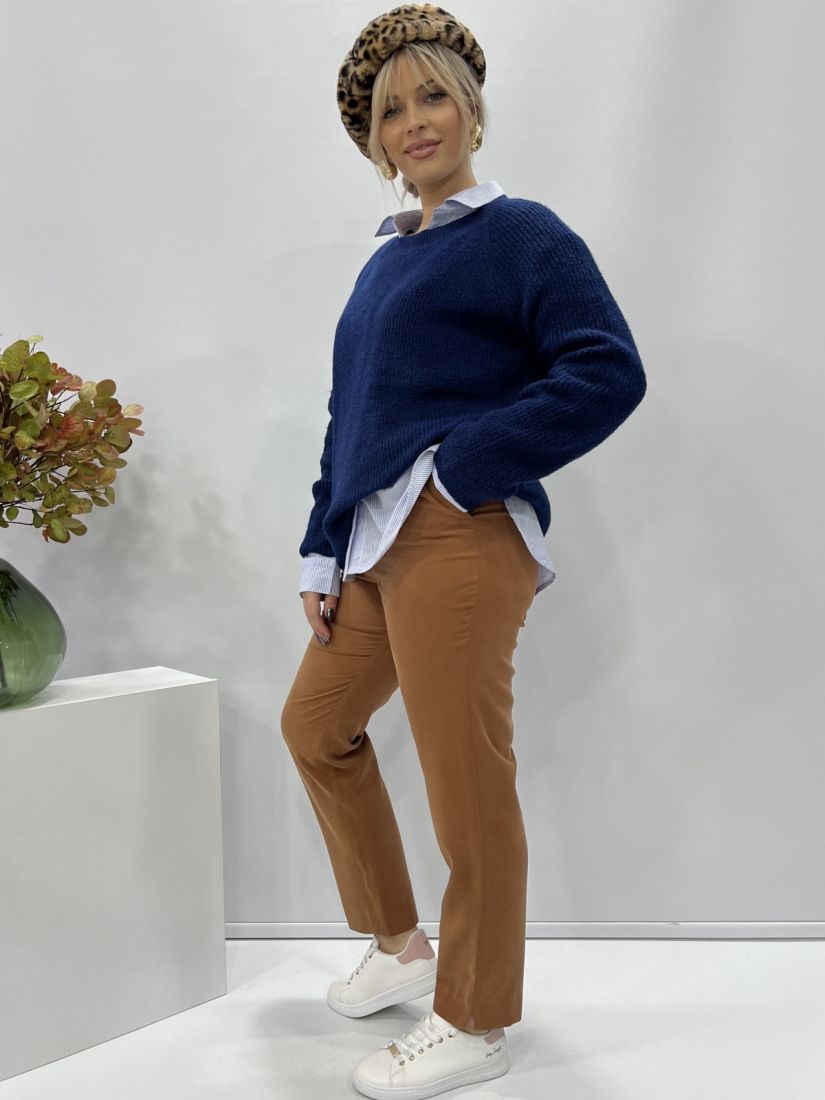 Παντελόνι κούπρο ζωνάκι και λάστιχο πίσω εκάι