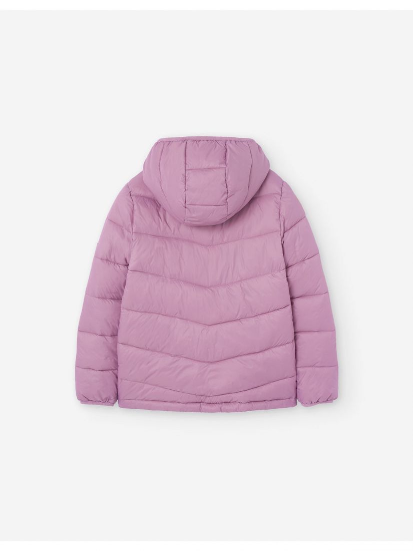 Μπουφάν με κουκούλα puffer μονόχρωμο unisex λιλά