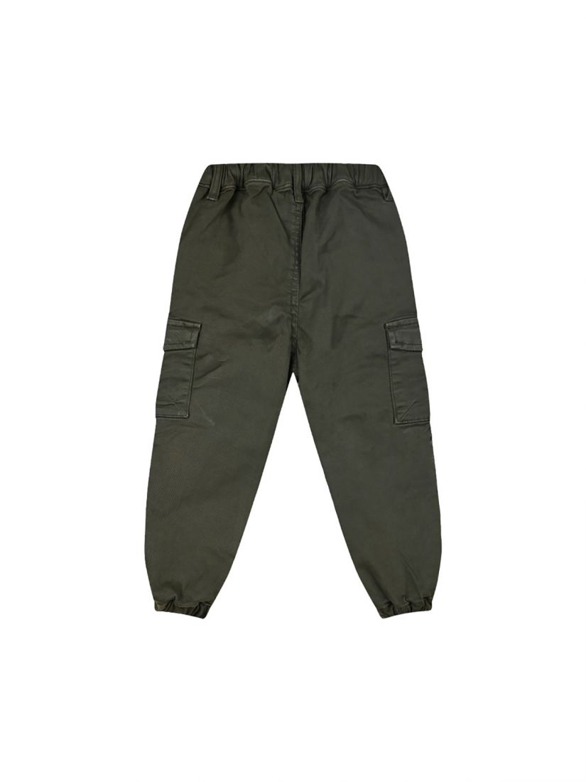 Παντελόνι cargo μονόχρωμο με λάστιχο στο τελείωμα αγόρι μικρό χακί