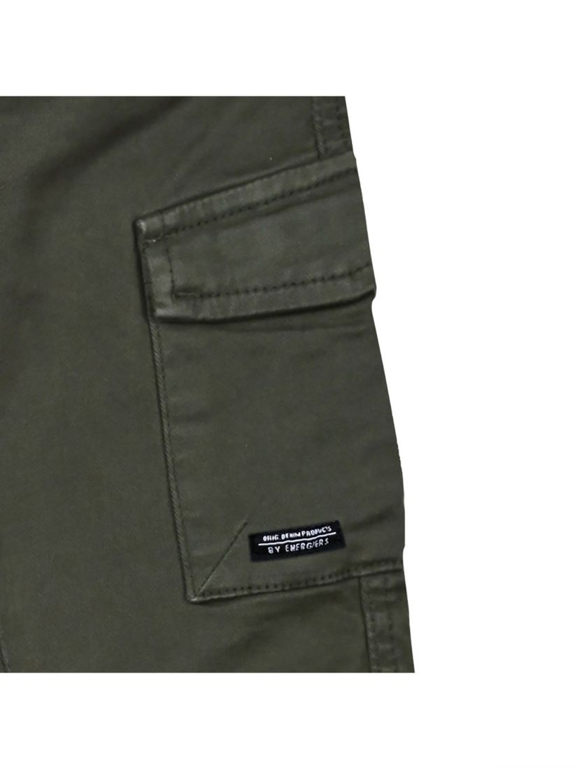 Παντελόνι cargo μονόχρωμο με λάστιχο στο τελείωμα αγόρι μικρό χακί