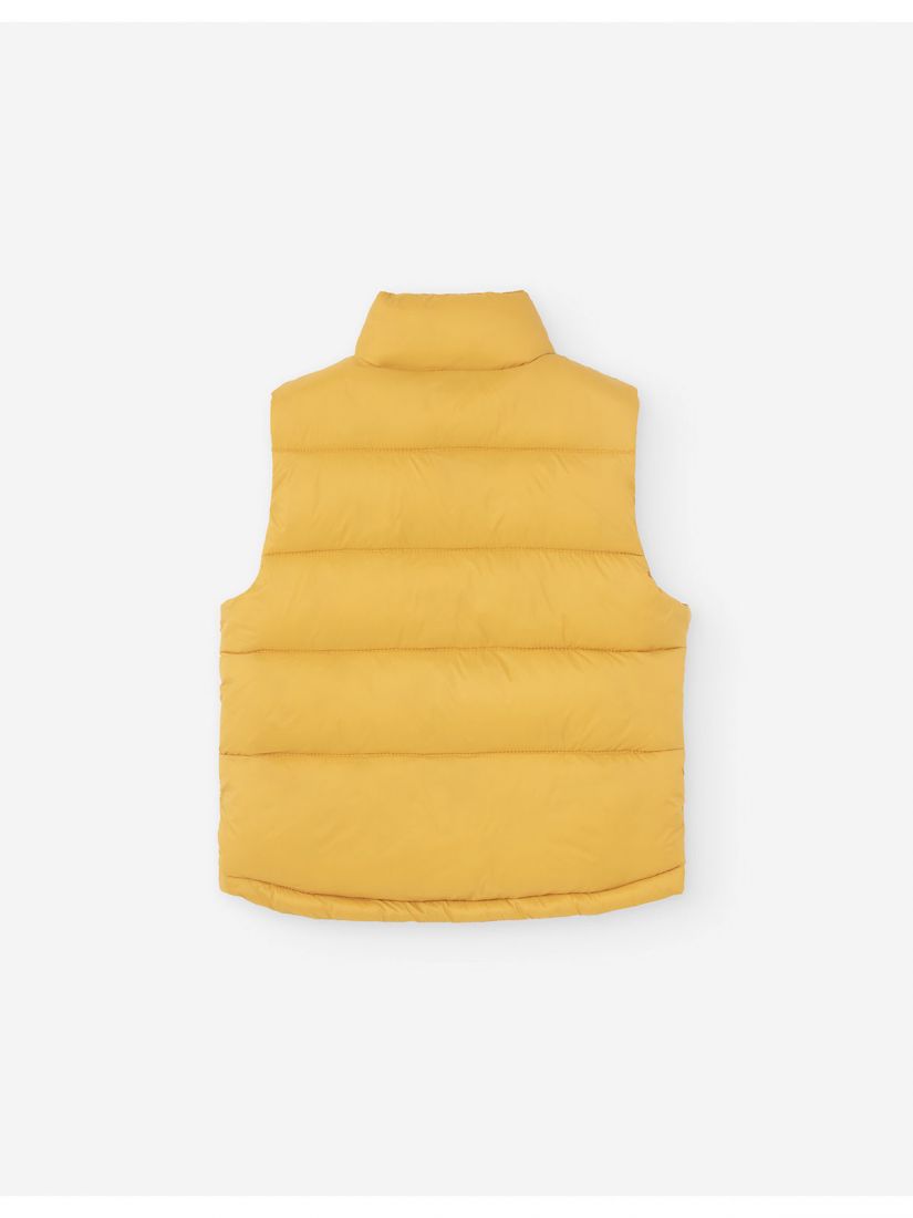 Μπουφάν γιλέκο βρεφικό μονόχρωμο με τσέπες  μουσταρδί