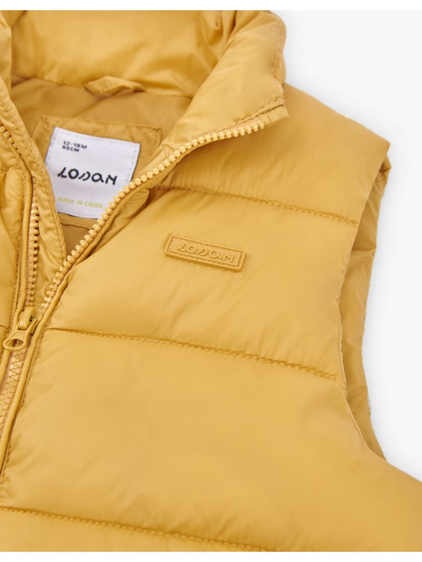 Μπουφάν γιλέκο βρεφικό μονόχρωμο με τσέπες  μουσταρδί