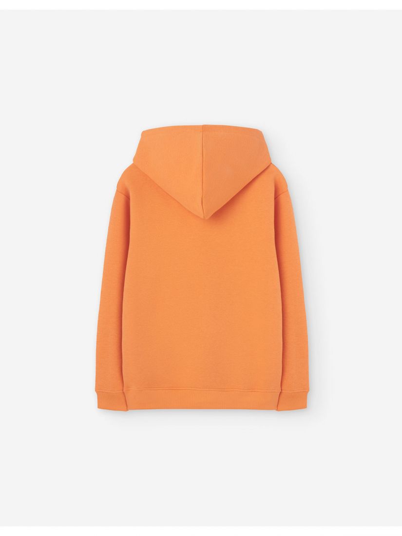 Μπλούζα φούτερ με fleece επένδυση και τσέπη  LSN TRY πορτοκαλί
