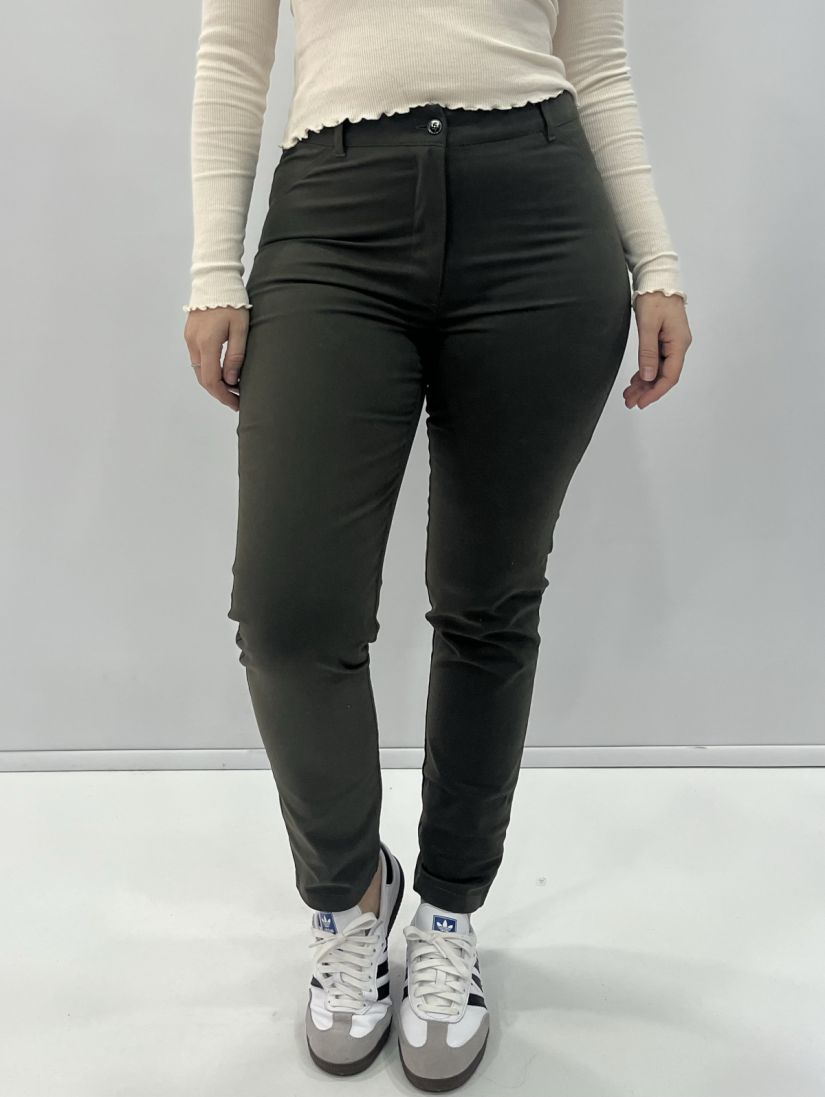 Παντελόνι ίσιο καπαρντίνα  χακί