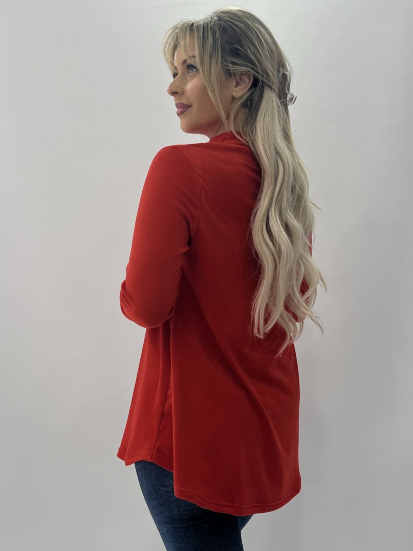 Μπλούζα βελουτέ ζιβάγκο εβαζέ κόκκινο