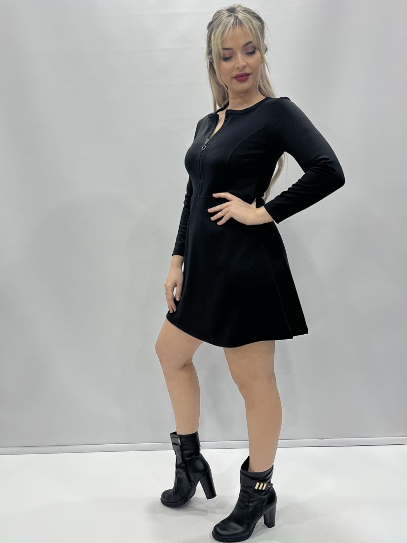 Φόρεμα ελληνικής ραφής κλος με φερμουάρ μαύρο