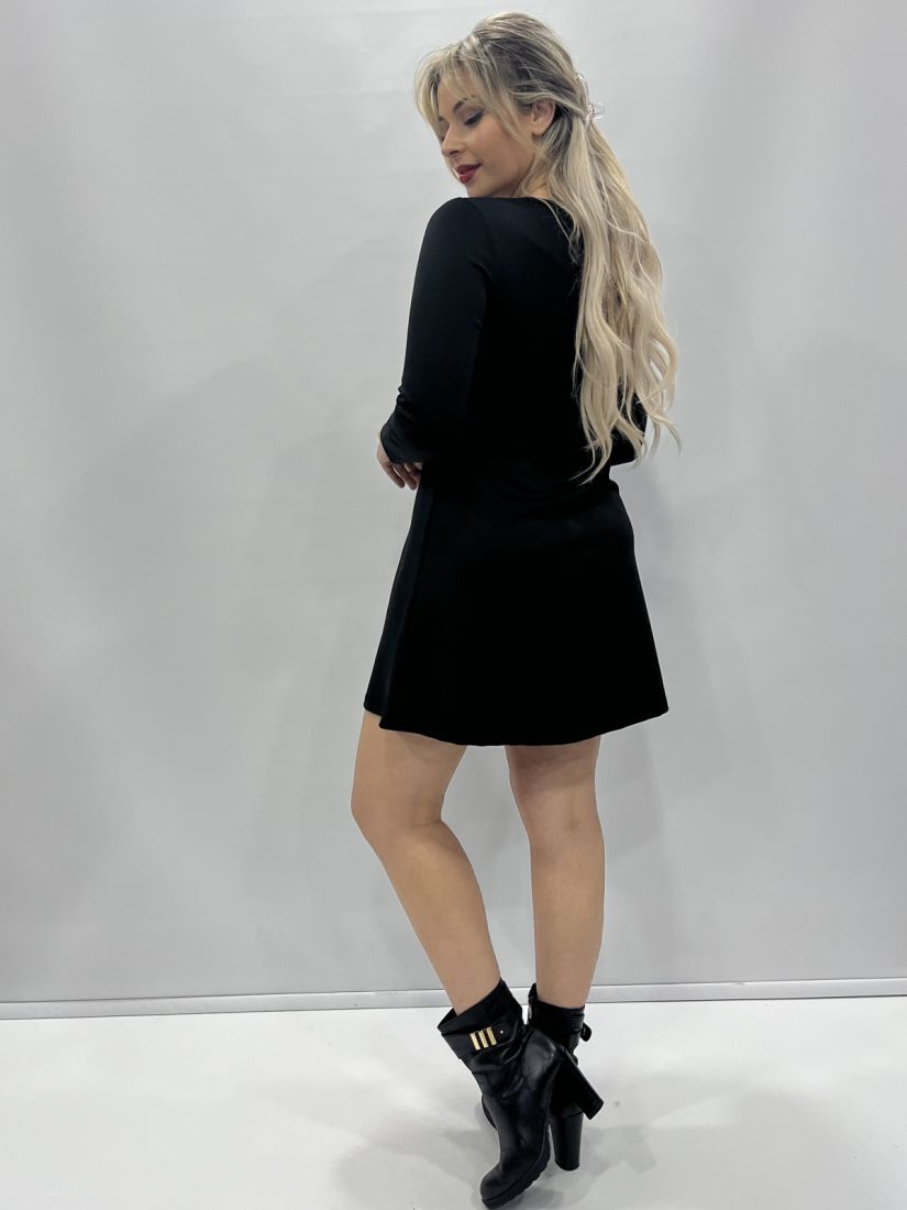 Φόρεμα ελληνικής ραφής κλος με φερμουάρ μαύρο