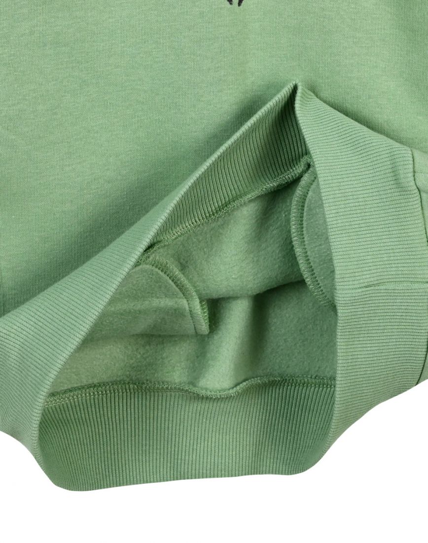 Μπλούζα φούτερ με fleece επένδυση και κουκούλα πράσινο