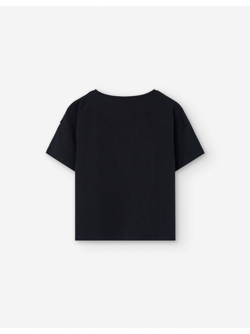 Μπλούζα βαμβακερή κοντομάνικη με print Spooky Glam LSN TRY μαύρο