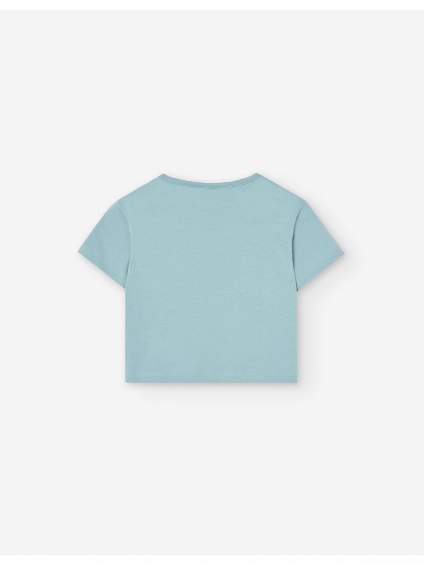 Crop top μονόχρωμο με σχέδιο καρδιές LSN TRY μέντα